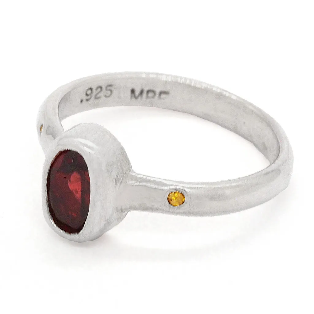 Garnet & Diamond Ring (size 6 1/2)