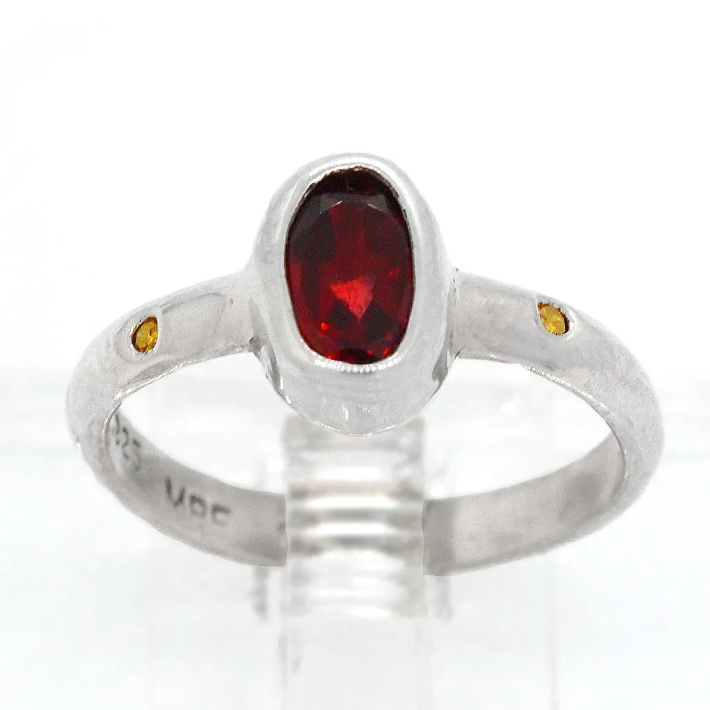 Garnet & Diamond Ring (size 6 1/2)