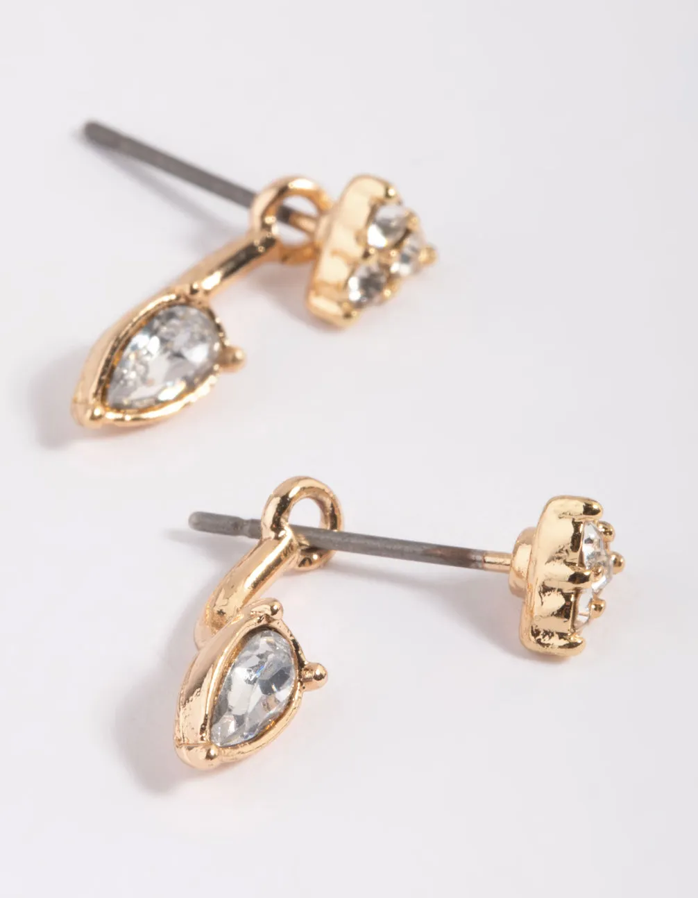 Gold Diamante Jacket Earrings