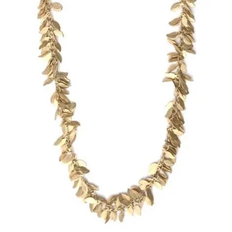 Gold Leaf or Silver Leaf Single Strand Necklace