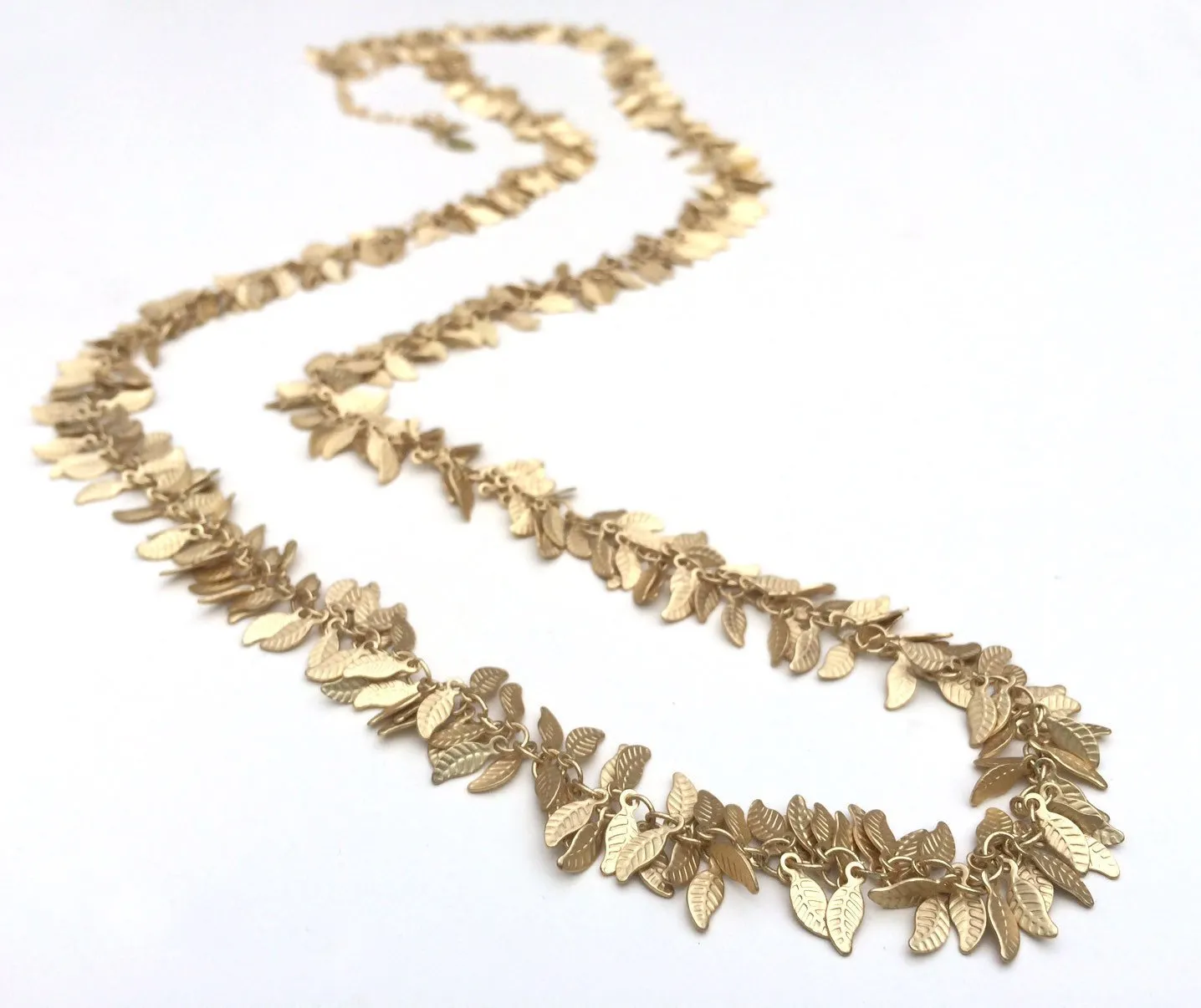 Gold Leaf or Silver Leaf Single Strand Necklace