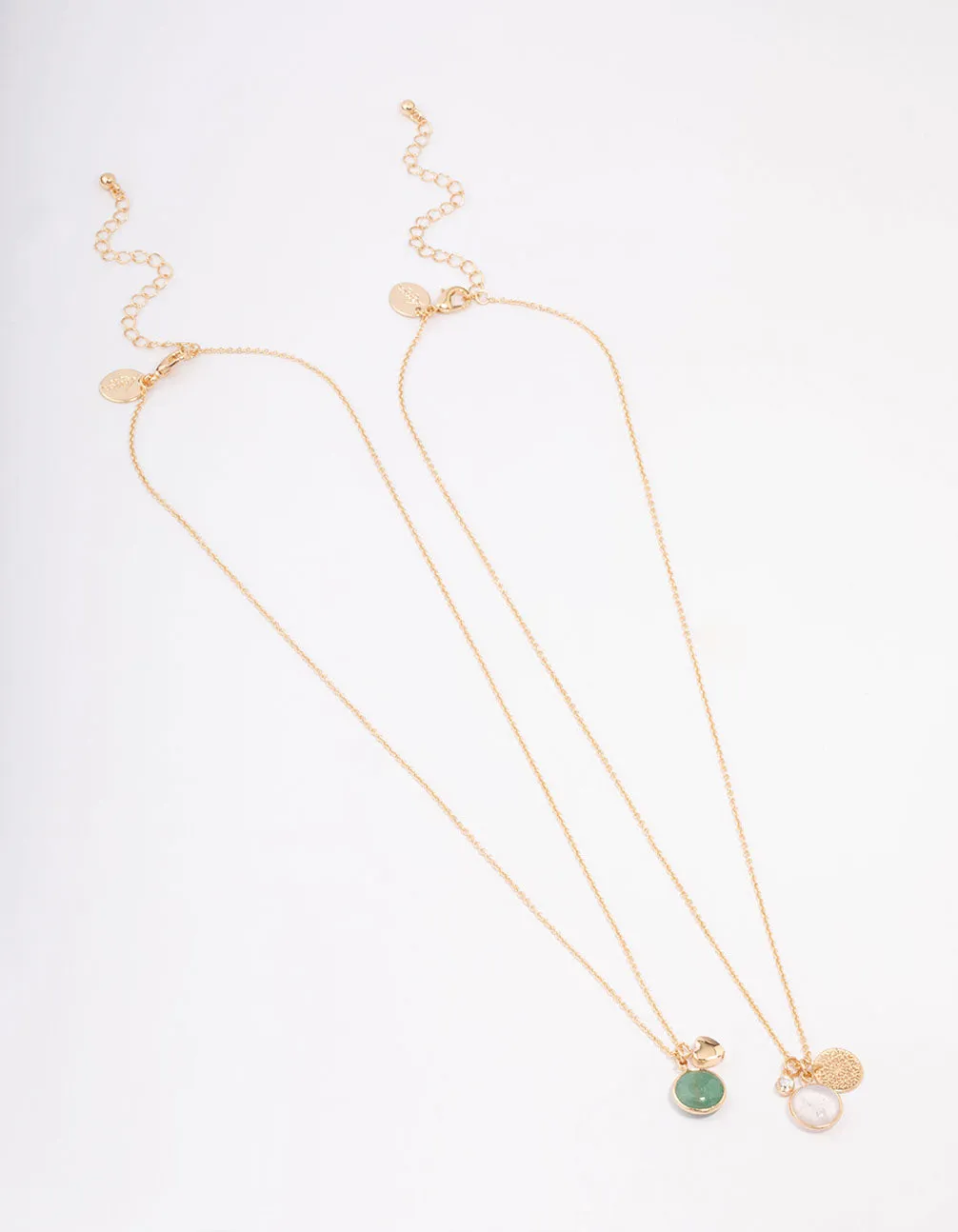 Gold Mixed Semi-Precious Jingle Necklace Pack