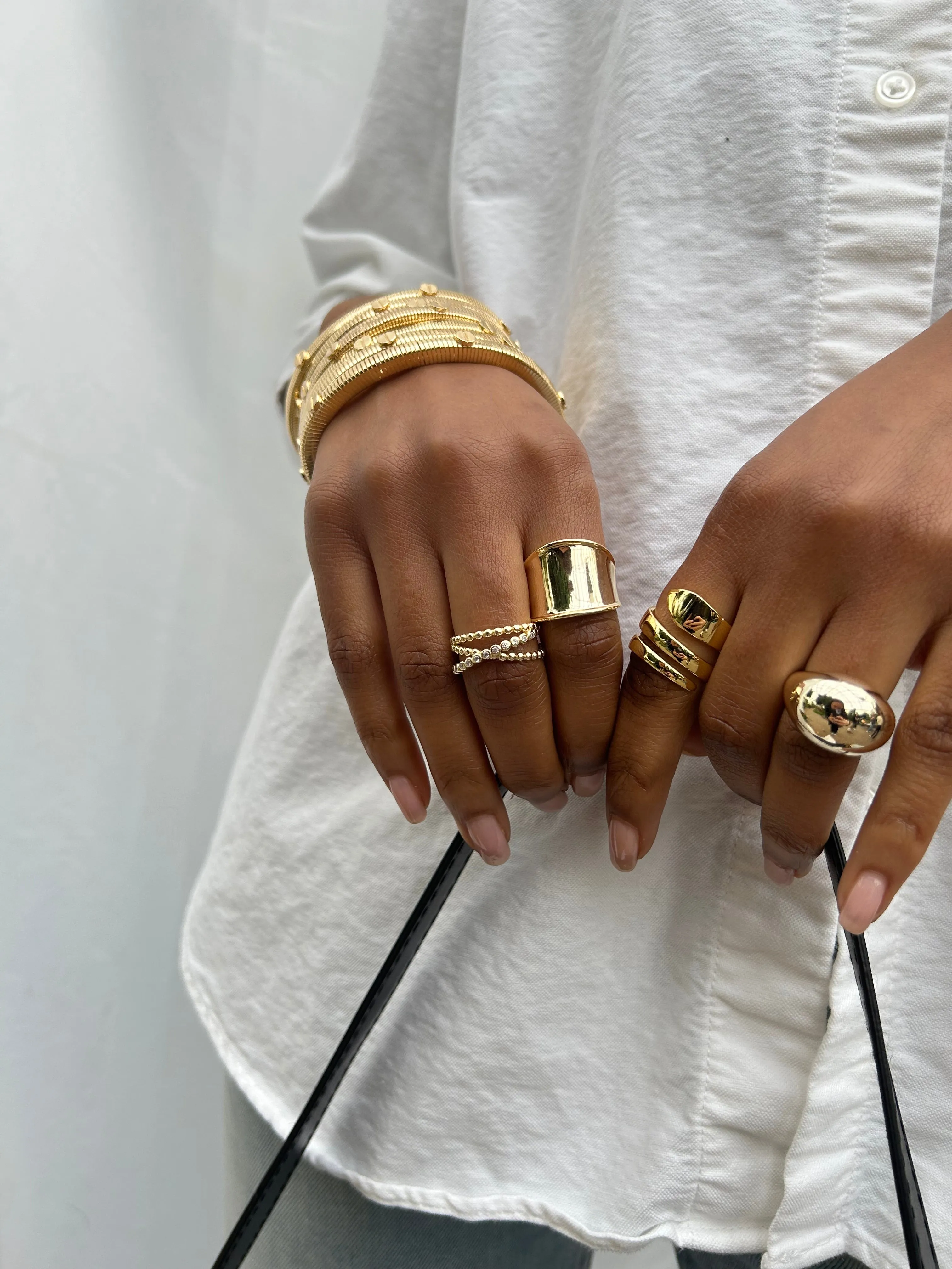 gold plated cigar band ring