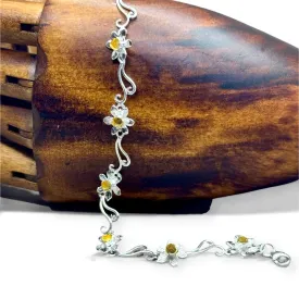 Gold Plated Daffodil's and Sterling Silver Bracelet