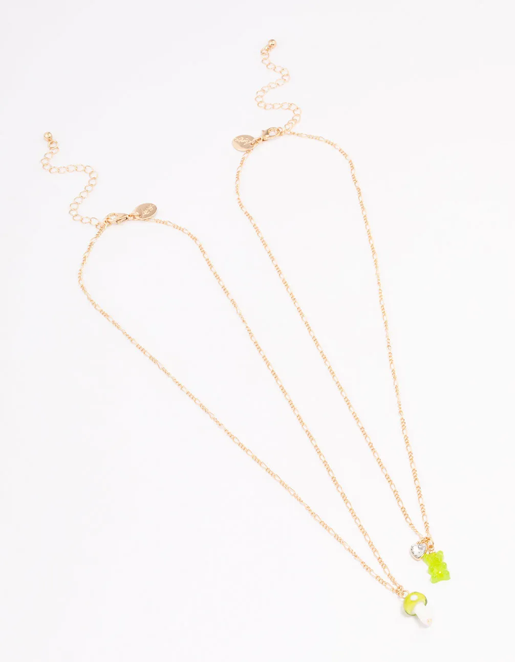 Gold Teddy & Mushroom Necklace Pack