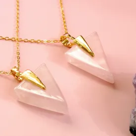 Golden Rose Quartz Arrow Necklaces