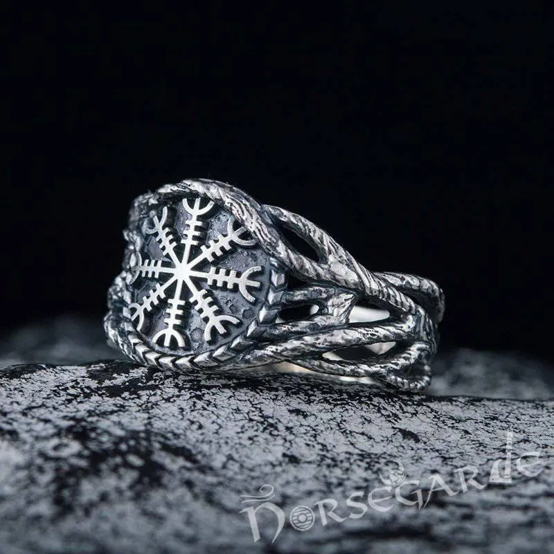 Handcrafted Brambles Helm of Awe Band - Sterling Silver