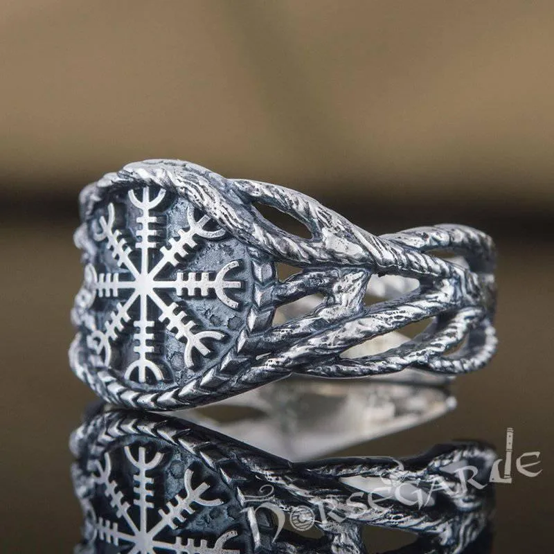 Handcrafted Brambles Helm of Awe Band - Sterling Silver