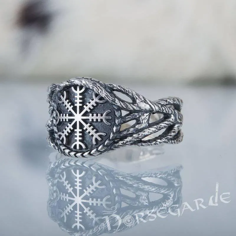 Handcrafted Brambles Helm of Awe Band - Sterling Silver