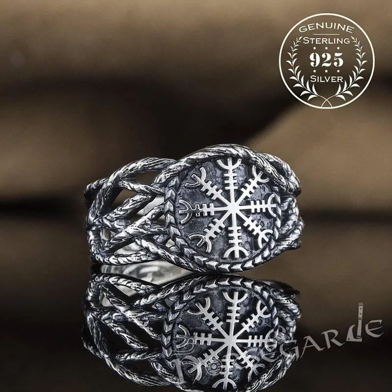 Handcrafted Brambles Helm of Awe Band - Sterling Silver