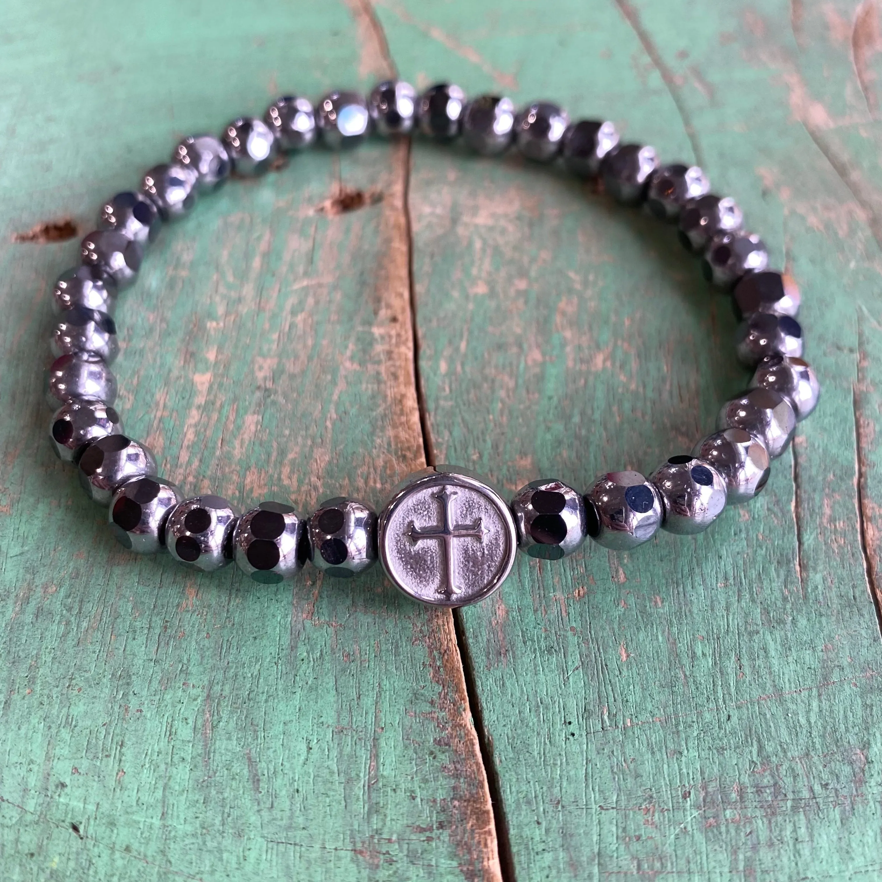 Hematite Cross Bracelets