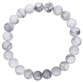 Howlite Beaded Crystal Bracelet