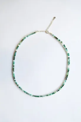 Karina Single Strand Hand Beaded Gemstone Necklace