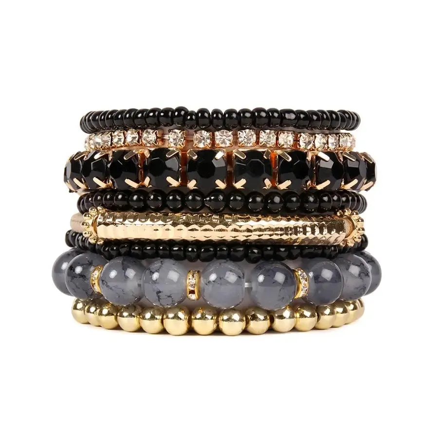 Knock Out Stretch Beaded Bracelet 8 Pc Set