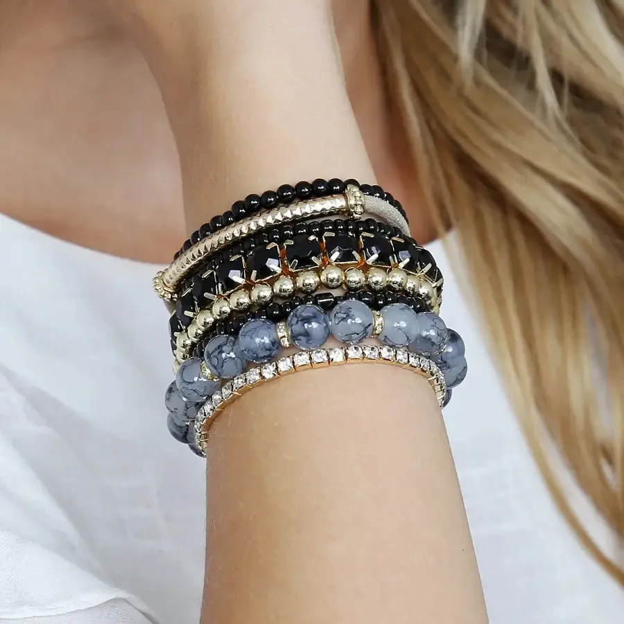 Knock Out Stretch Beaded Bracelet 8 Pc Set