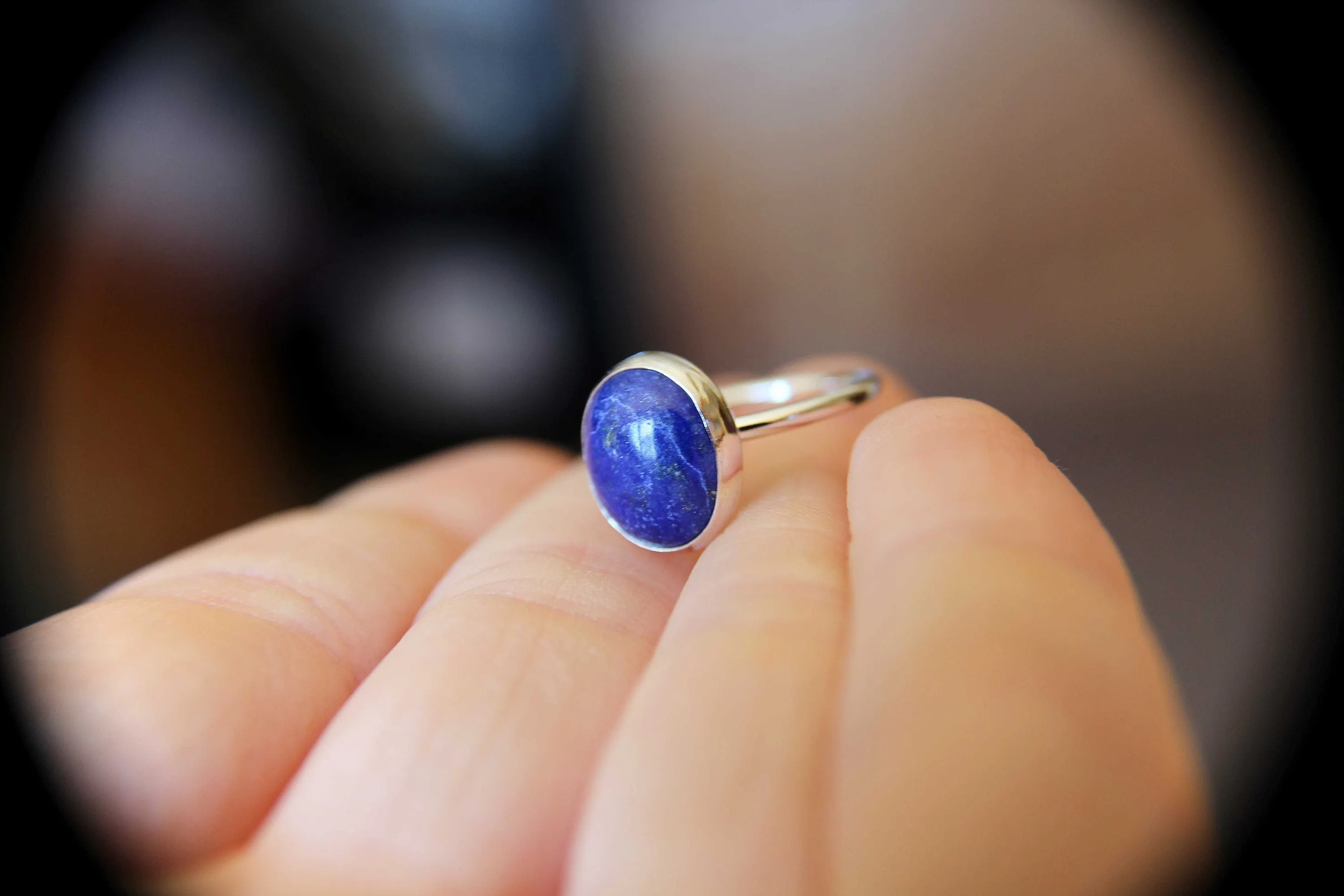 Lapis Lazuli Ring, Large Lapis Lazuli Ring, Lapis Jewelry, Gemstone Jewelry, Natural Stone, Cocktail Ring, Silver Lapis Lazuli Ring, Gift