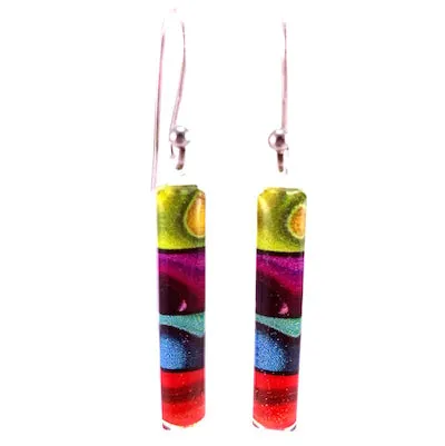 Long Rainbow Pendant & Earring Set