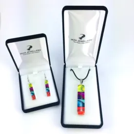 Long Rainbow Pendant & Earring Set