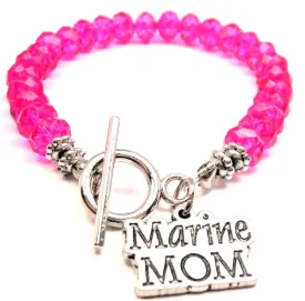 Marine Mom Crystal Beaded Toggle Style Bracelet