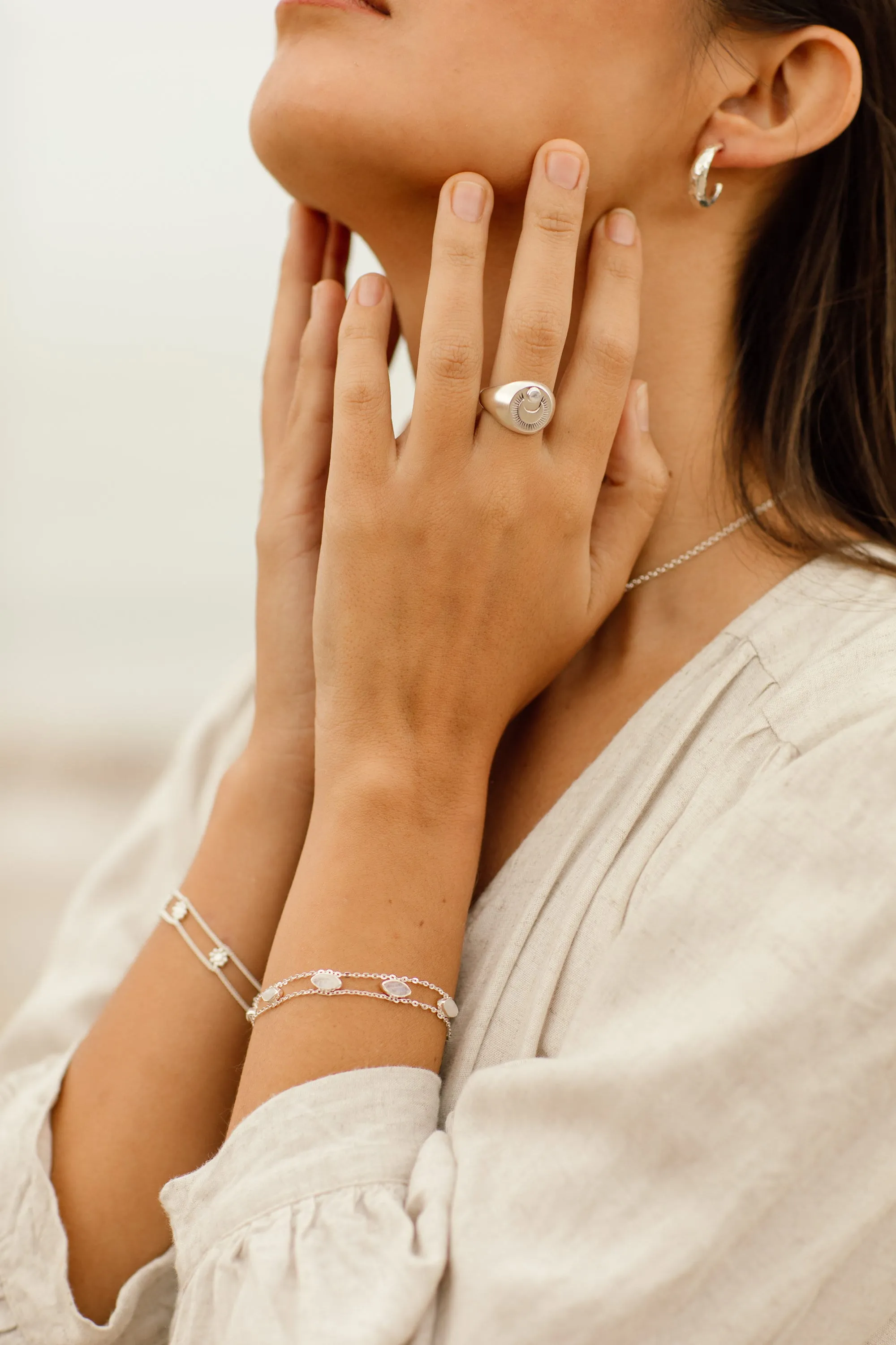 Maya Sterling Silver Rainbow Moonstone Bracelet