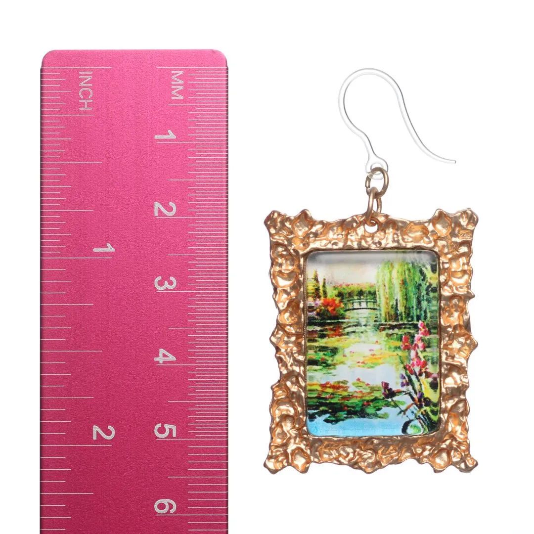 Monet Framed Art Dangles Hypoallergenic Earrings for Sensitive Ears Made with Plastic Posts