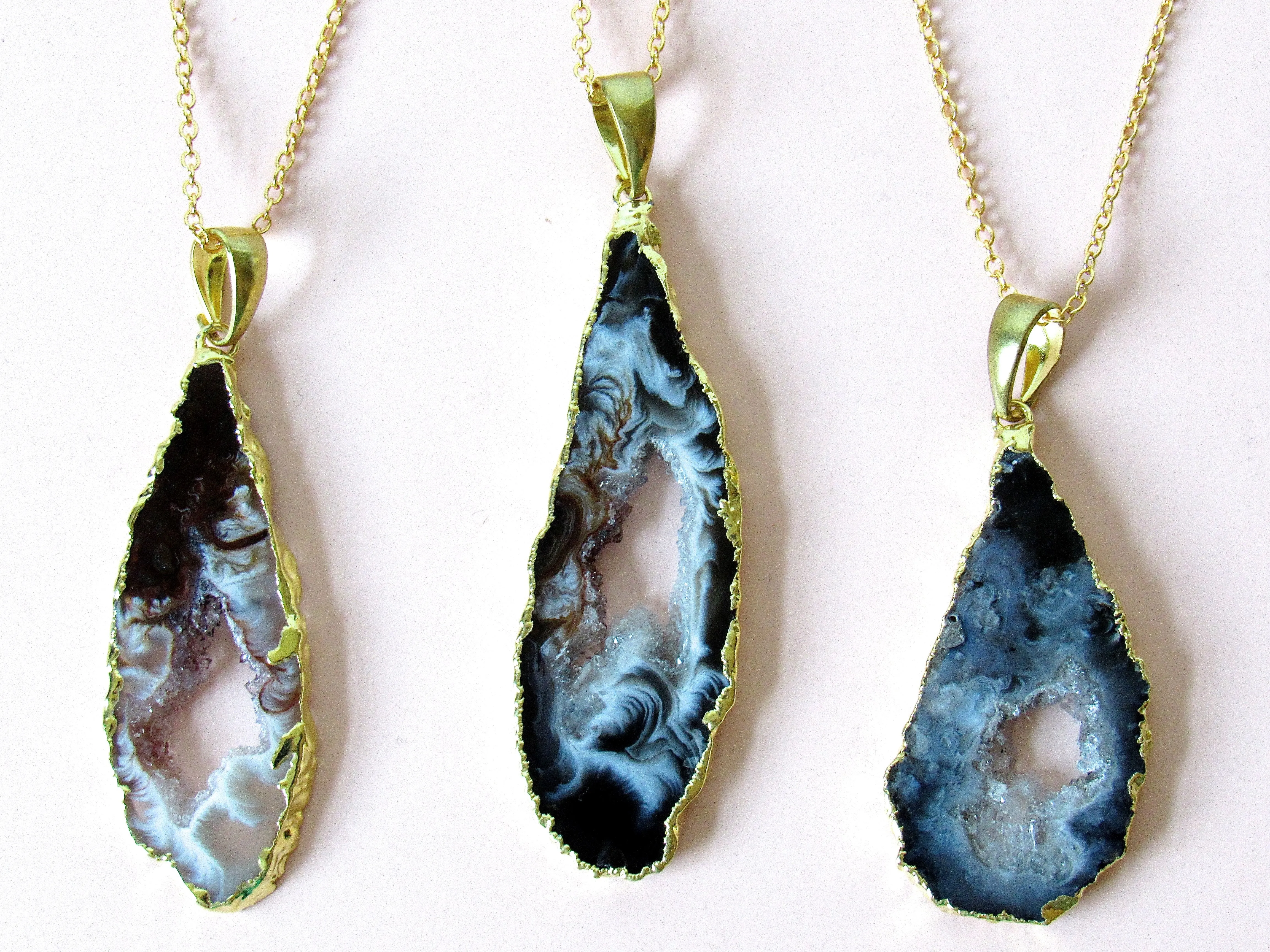 Mystic Geode Slice Necklaces