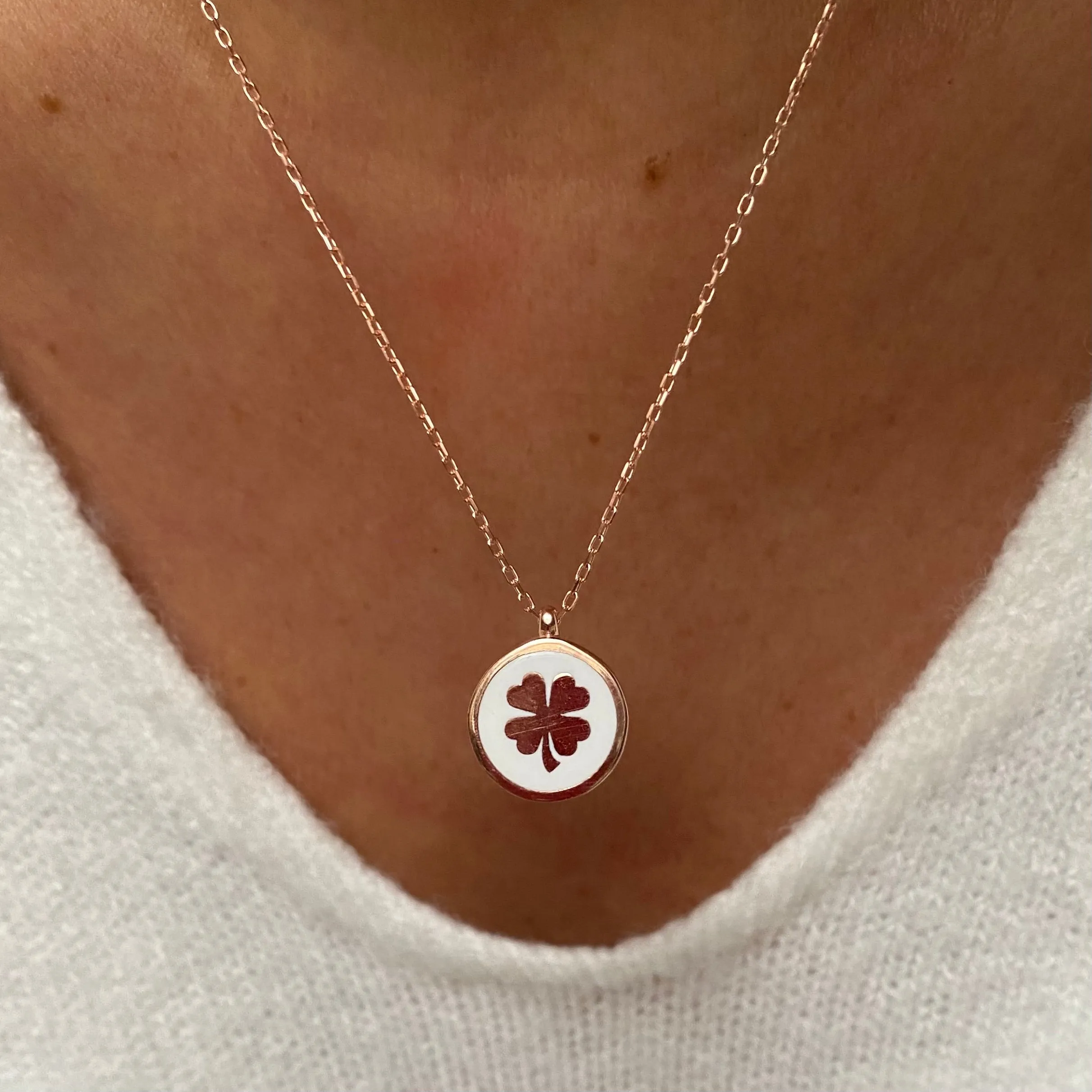 Necklaces with Clover on Enamel