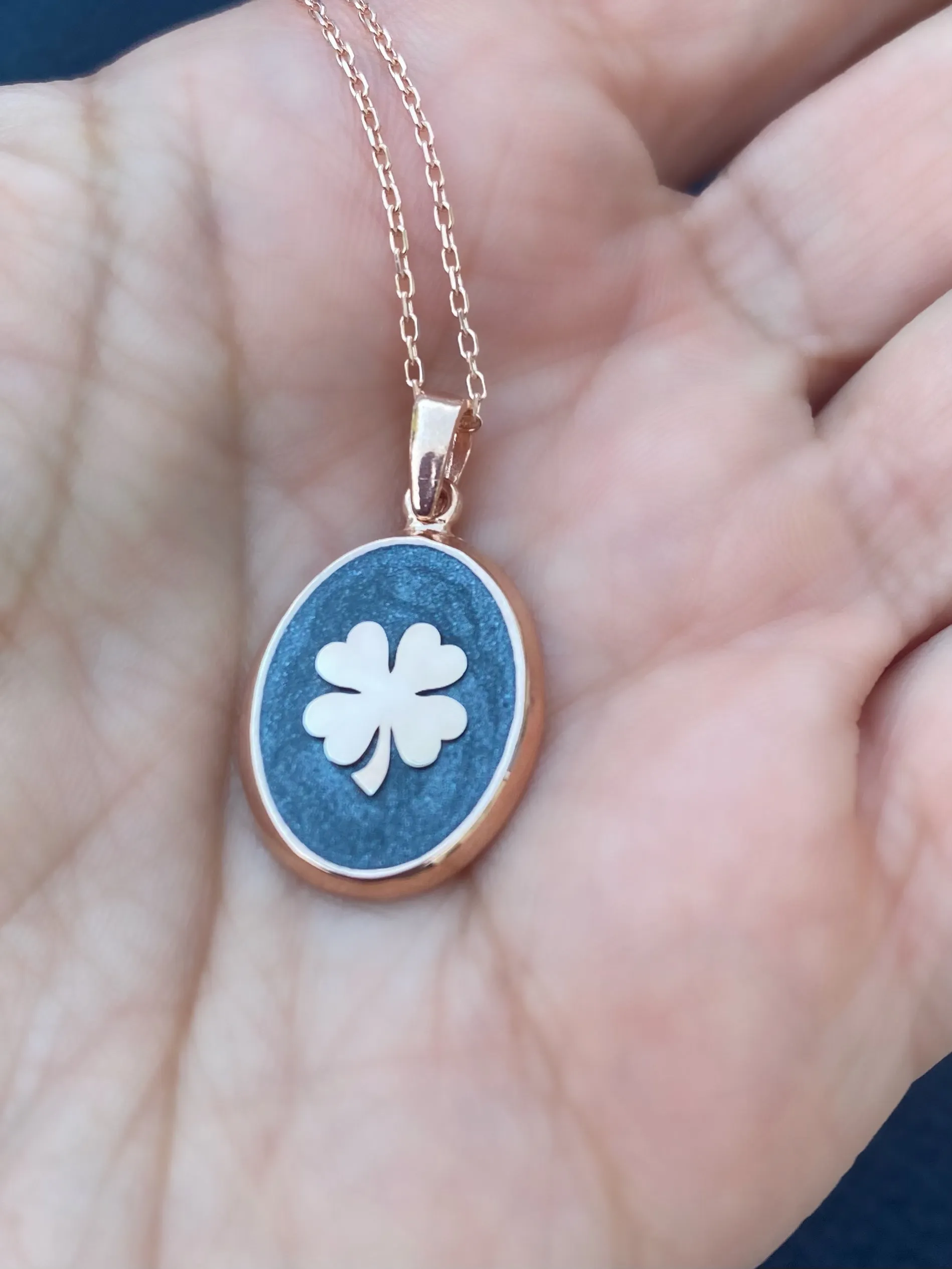 Necklaces with Clover on Enamel