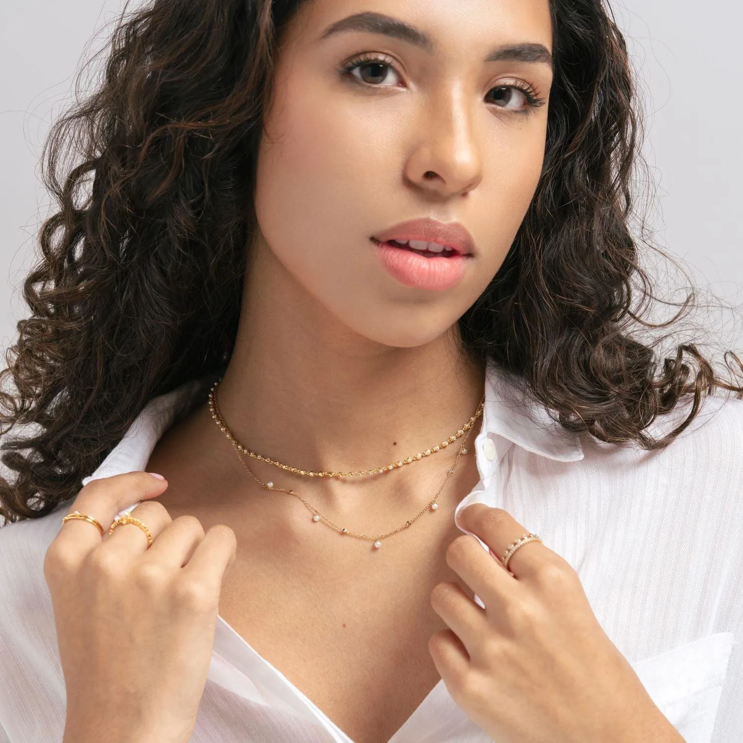 Nephelai Pearl Station Necklace