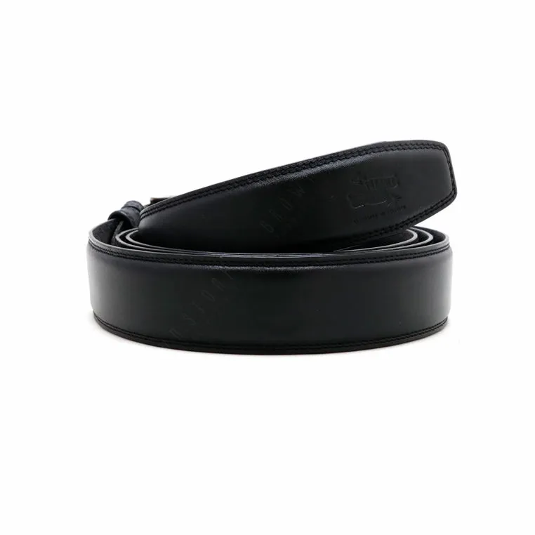 Nubuck Semi-Narrow Belt – Black