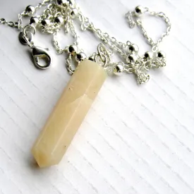 (On Sale!) Calcite Silver Bulb Necklaces