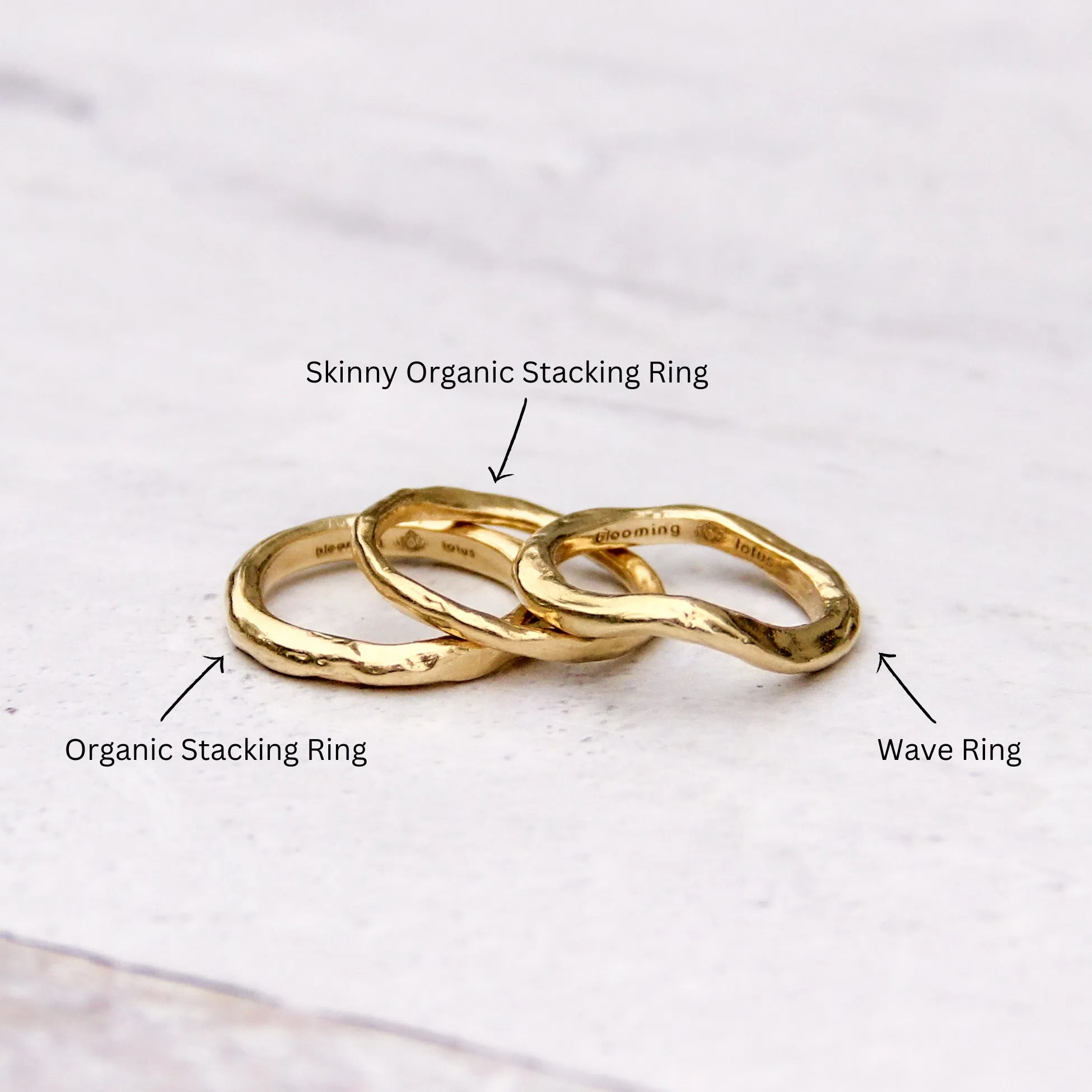 Organic Stacking Ring | Solid 14k Gold