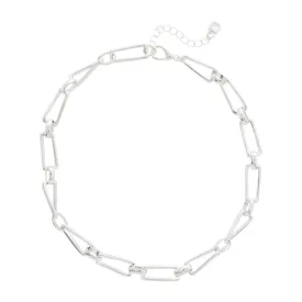 OVAL LINK SILVER CHAIN NECKLACE