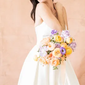 Peach and Lilac Bridal and 4-5 Bridesmaid Bouquets