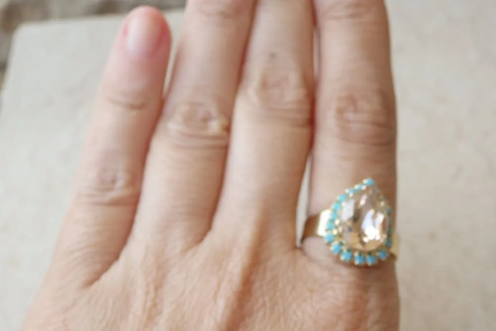 Pear Turquoise Ring