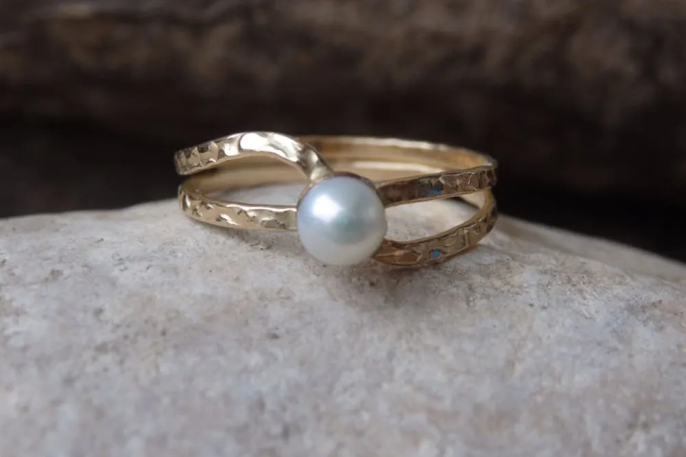 Pearl Solitaire Ring