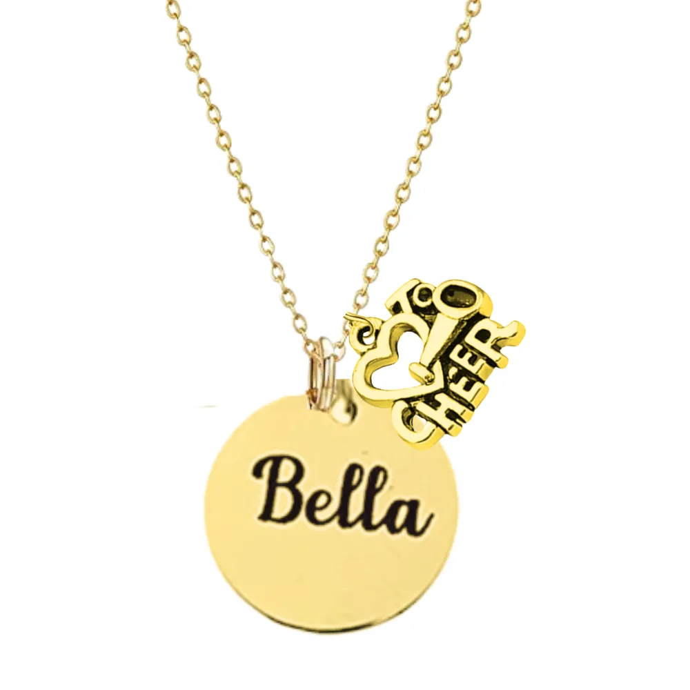 Personalized Engraved Cheer Necklace-Pick Style