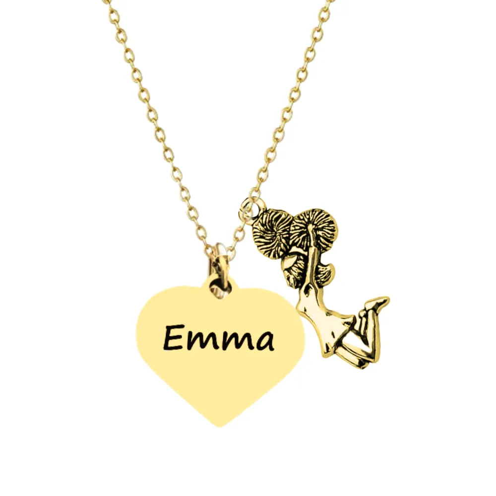 Personalized Engraved Cheer Necklace-Pick Style