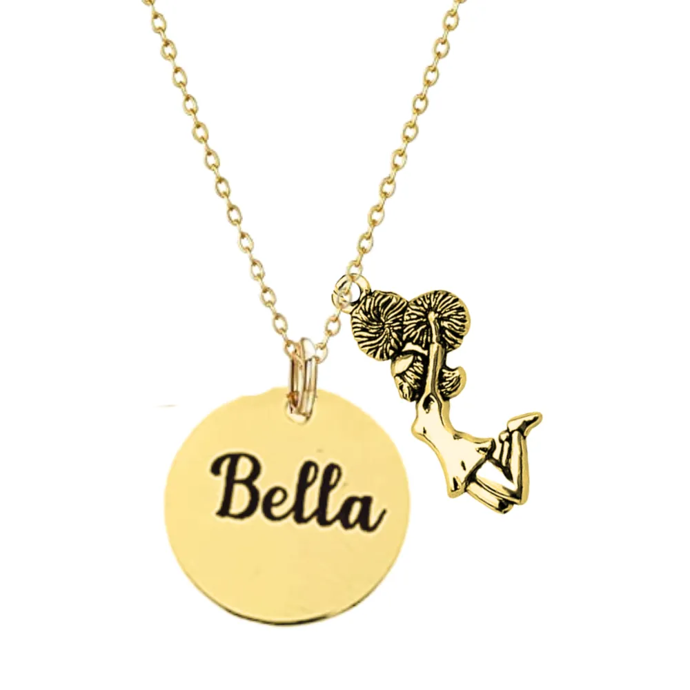 Personalized Engraved Cheer Necklace-Pick Style