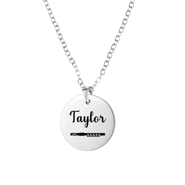 Personalized Flute Charm Necklace