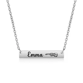 Personalized Violin Bar Necklace