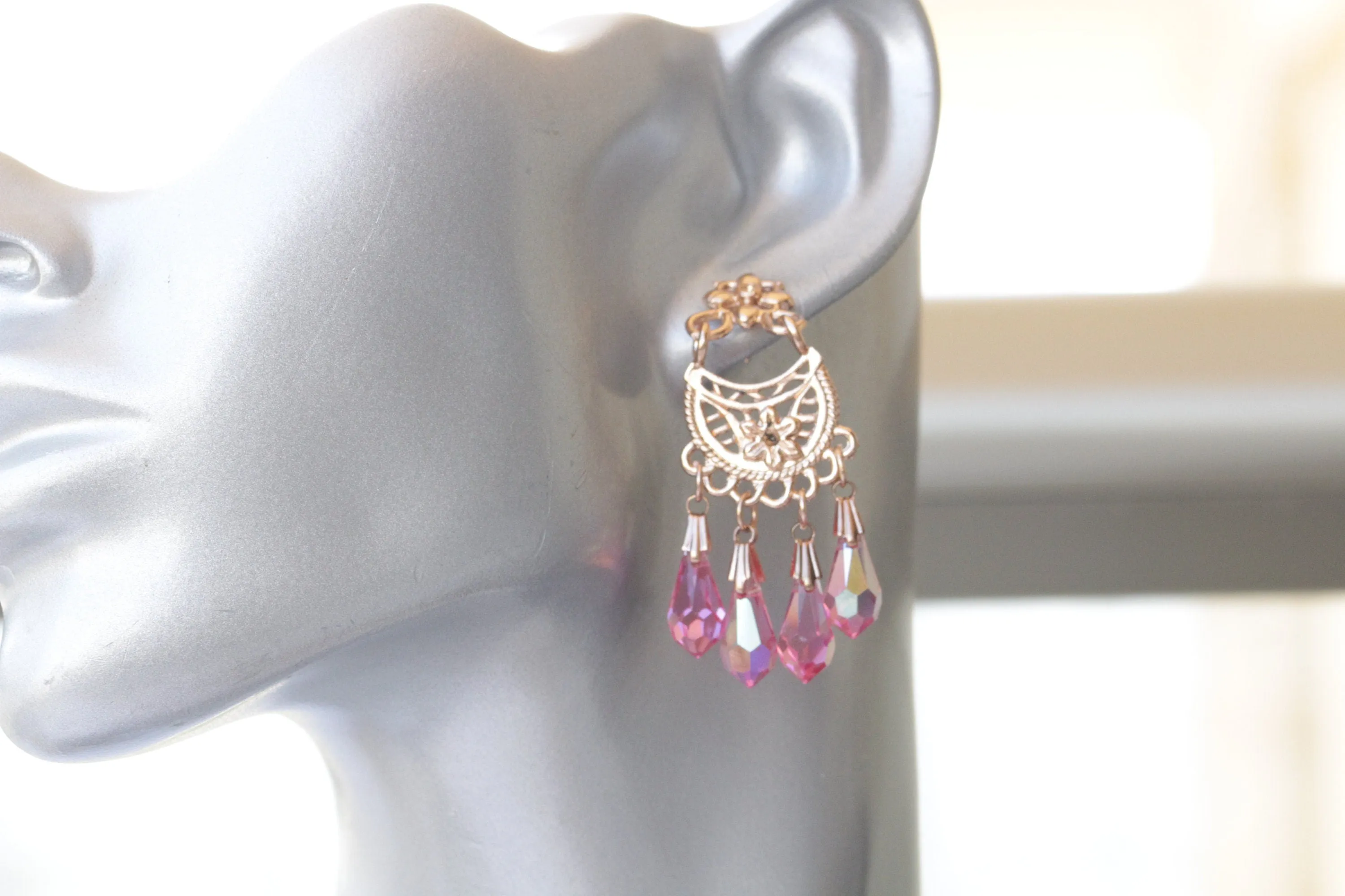 PINK FUCHSIA Fringes Earrings