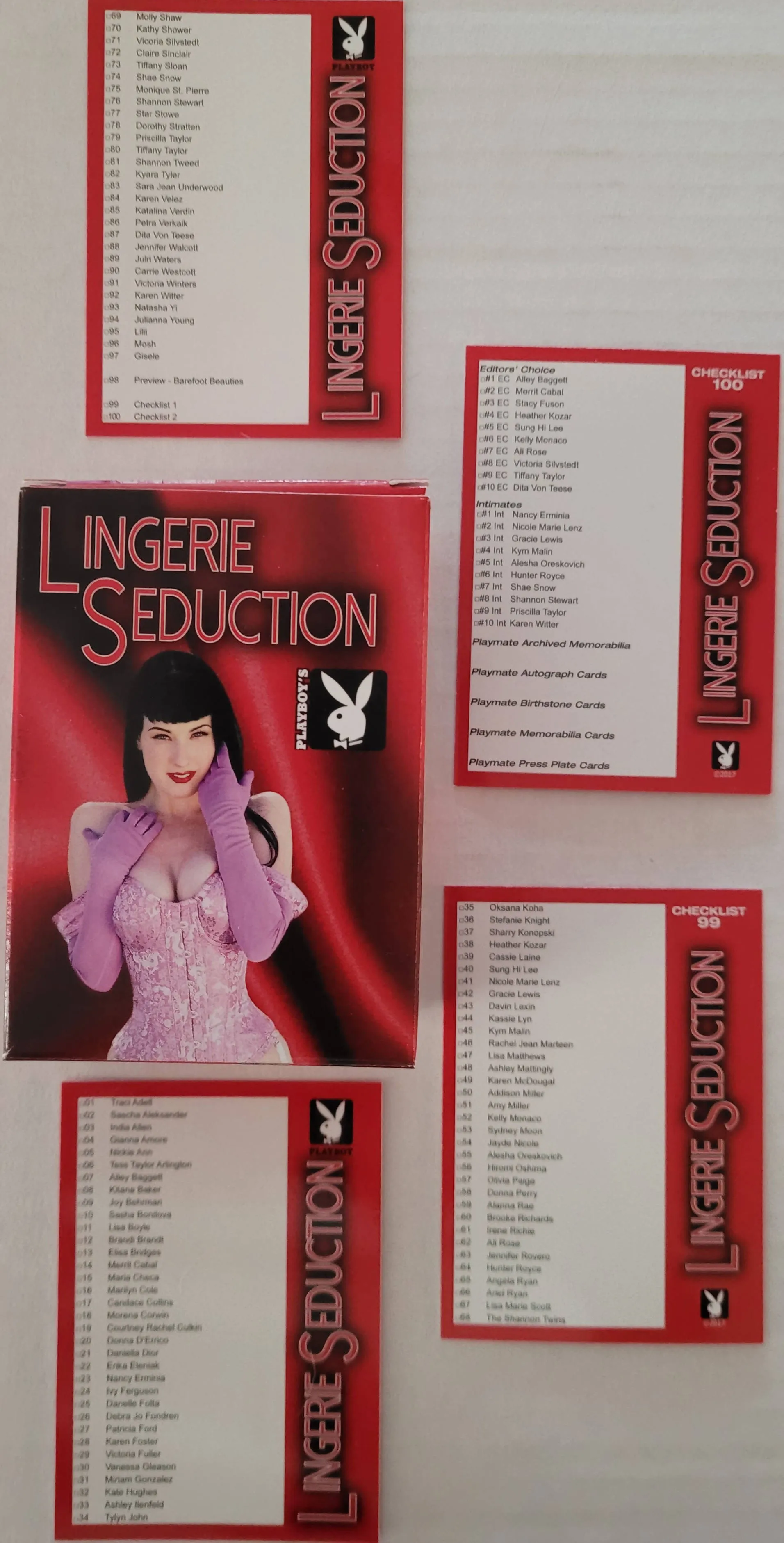 PLAYBOY 'S LINGERIE SEDUCTION 97 CARD BASE SET