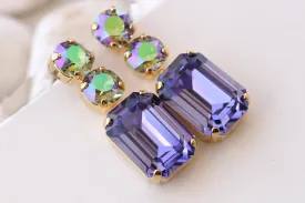 PURPLE GREEN EARRINGS