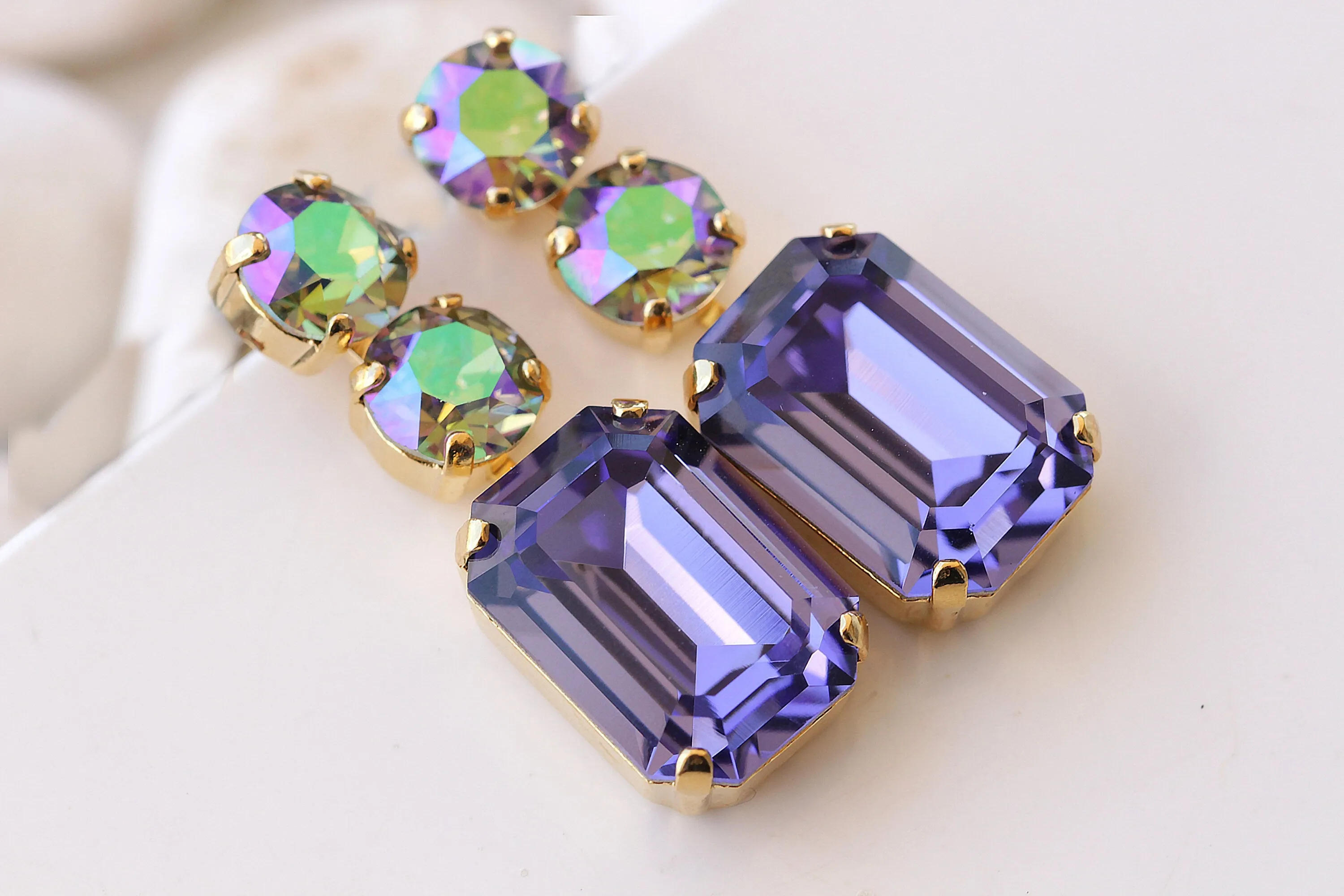 PURPLE GREEN EARRINGS