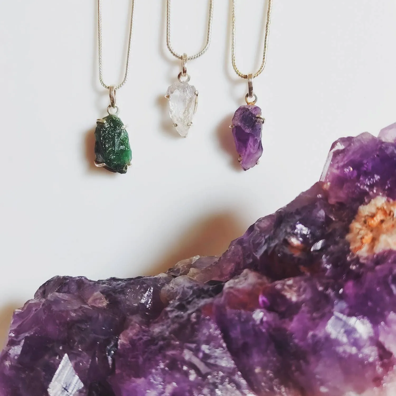 Raw Crystal Pendant Necklaces