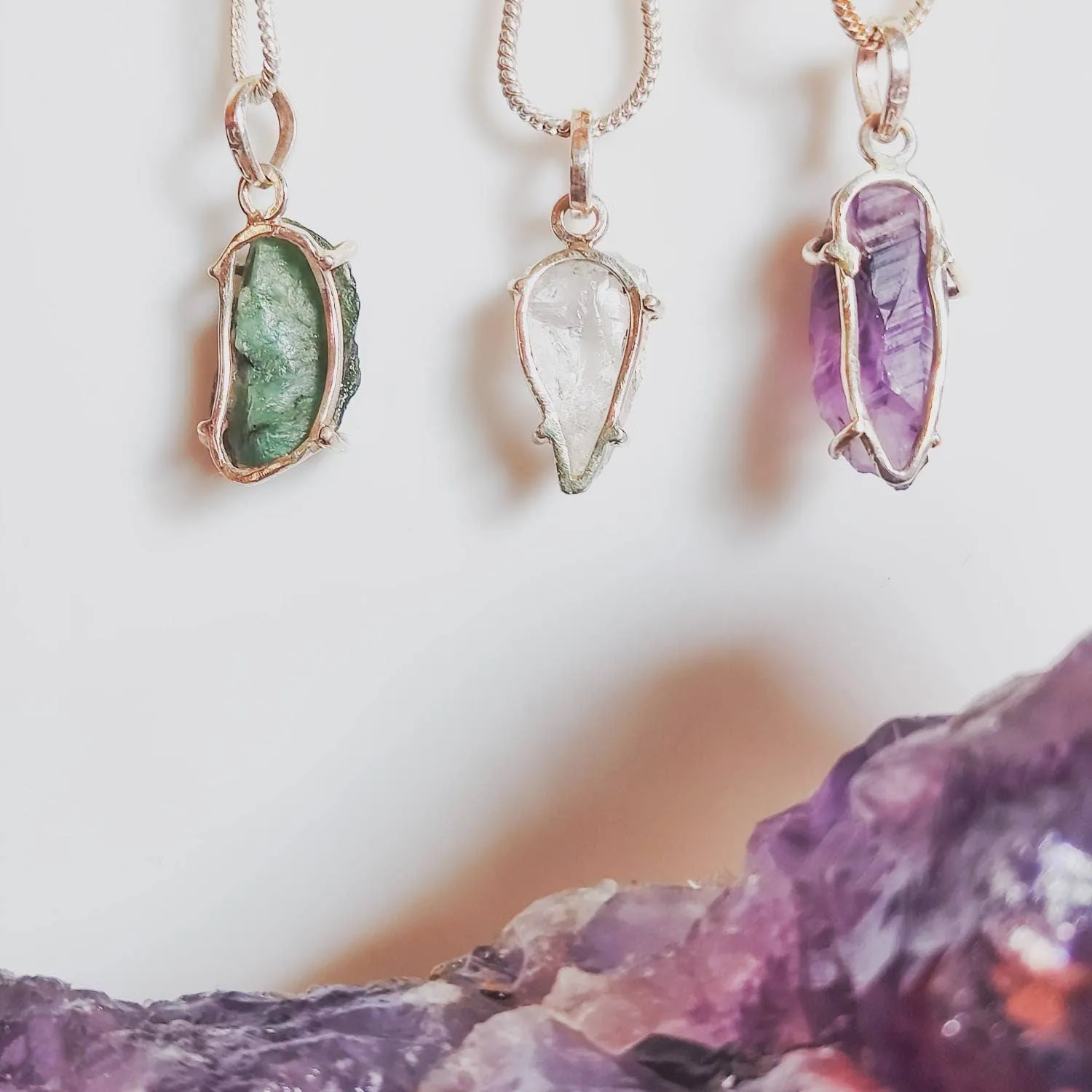 Raw Crystal Pendant Necklaces