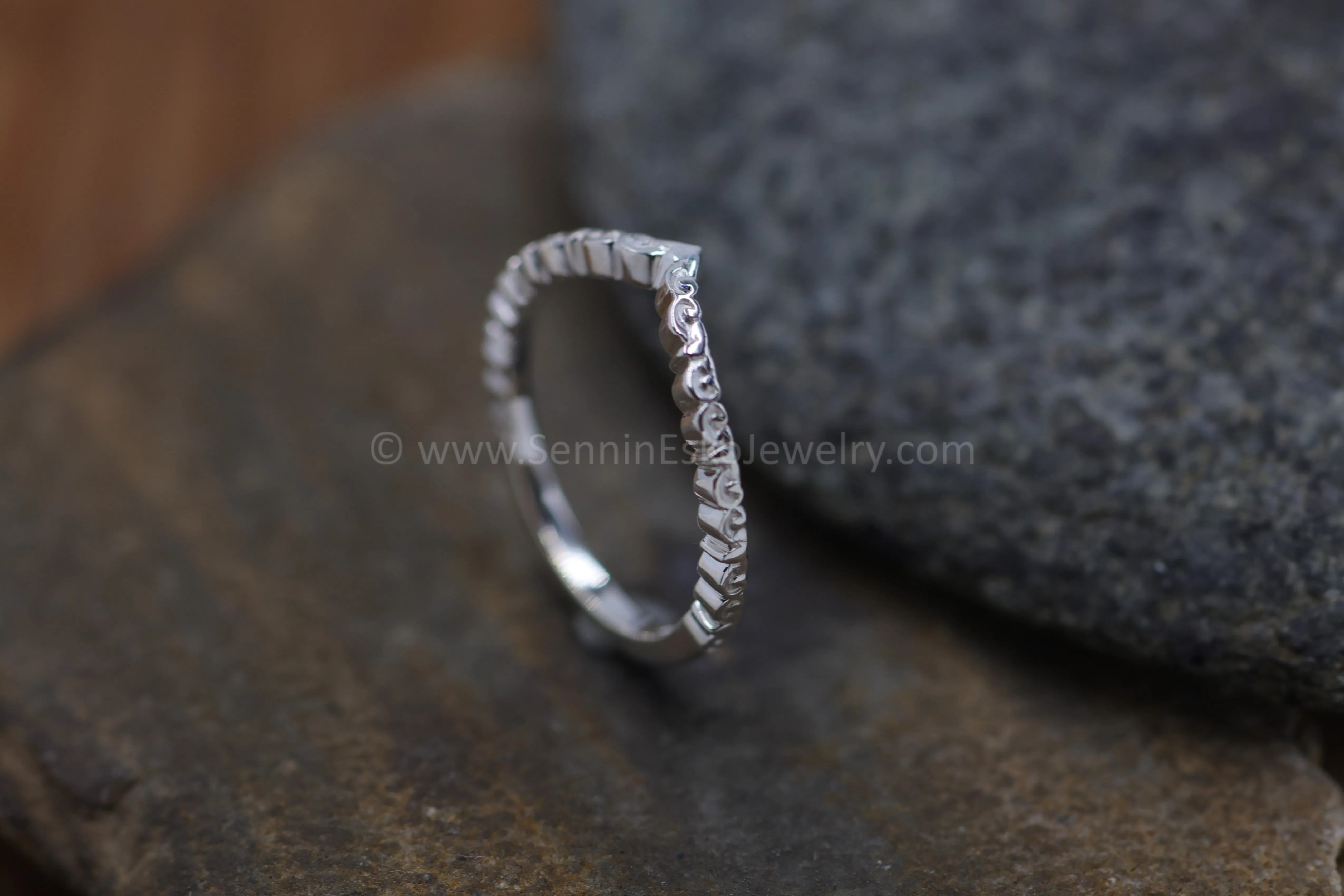 READY TO SHIP Cloud Inspired Chevron/Contour Ring, Size 7.25