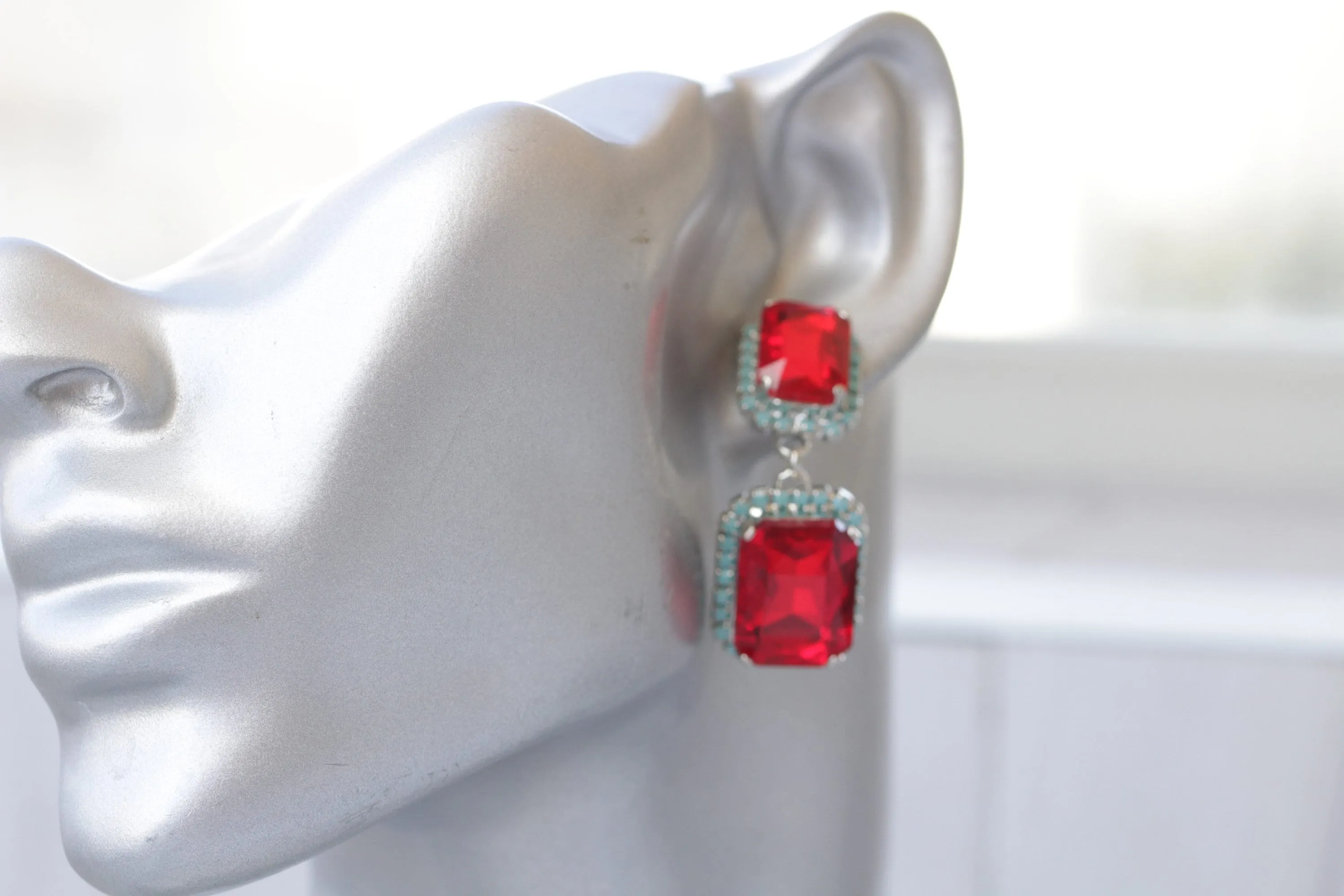 RED TURQUOISE EARRINGS