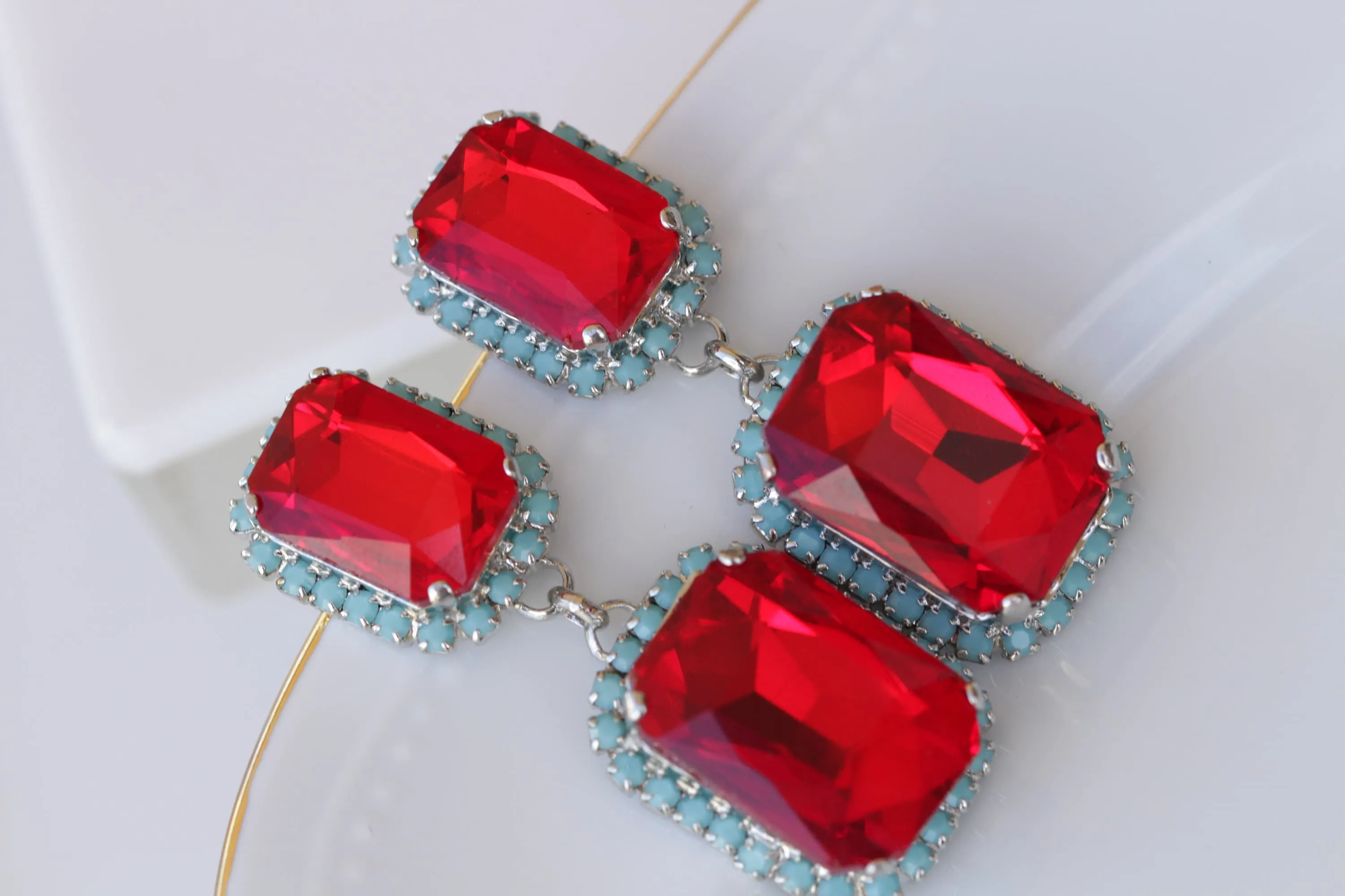 RED TURQUOISE EARRINGS